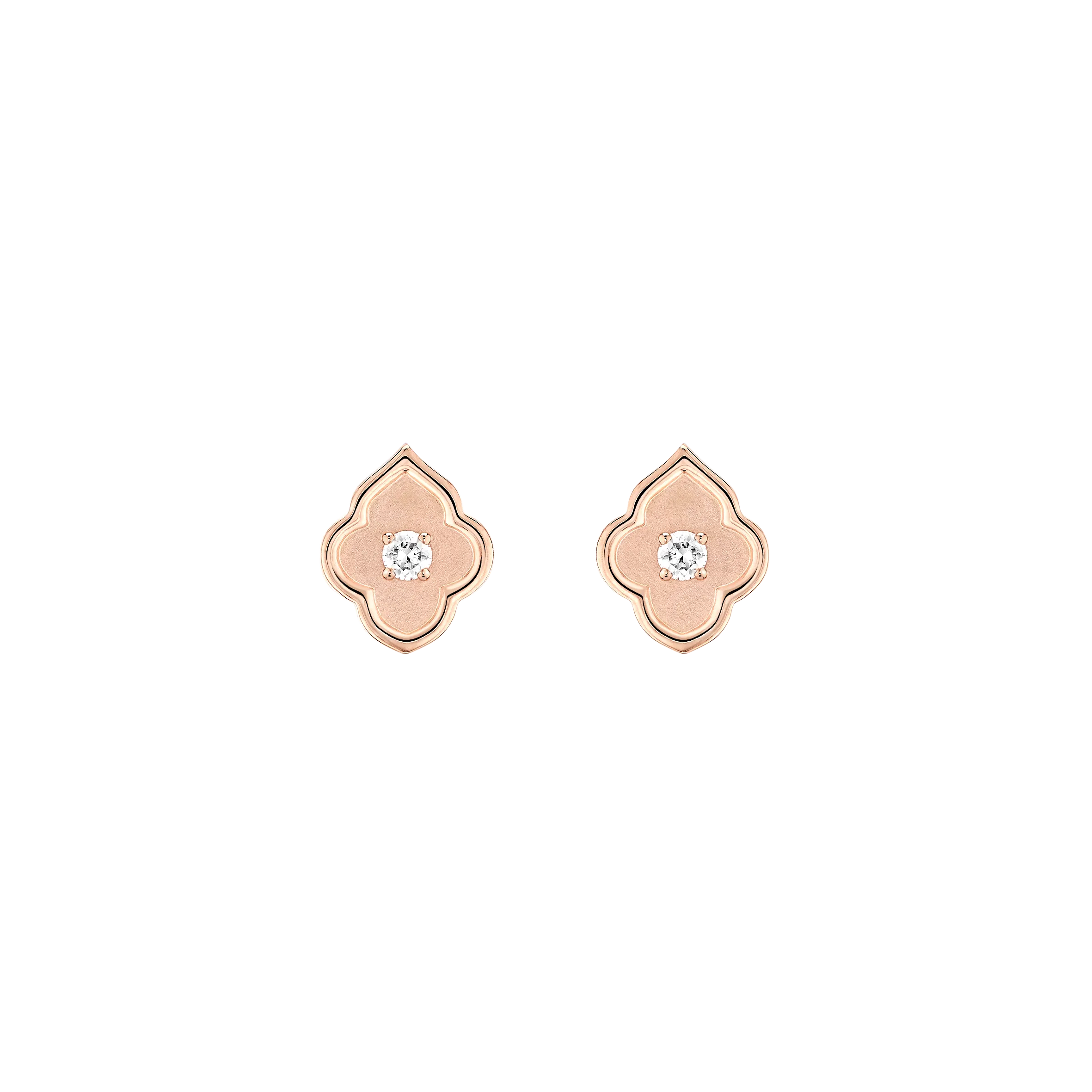 Luce - 1 Diamond White Gold Stud Earrings