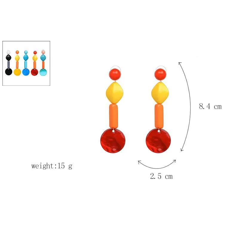 Lucie Acetate Resin Chain Drop Earrings - 6 Colors