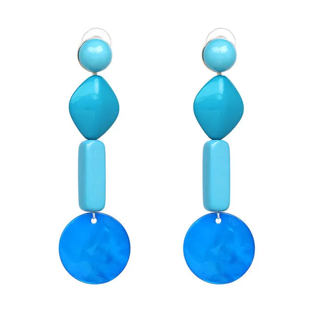 Lucie Acetate Resin Chain Drop Earrings - 6 Colors