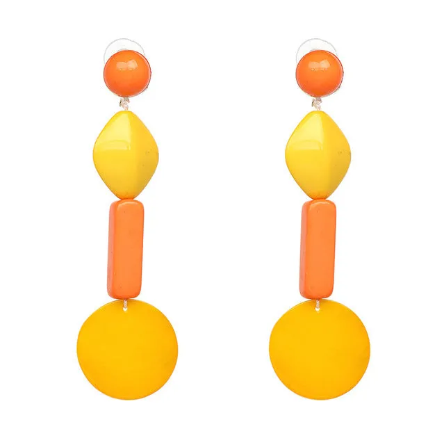 Lucie Acetate Resin Chain Drop Earrings - 6 Colors
