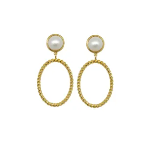 Lucie French Twist & Freshwater Pearl Earring