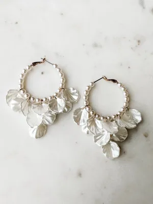 Lucky Break Pearl Beaded Hoop Earrings