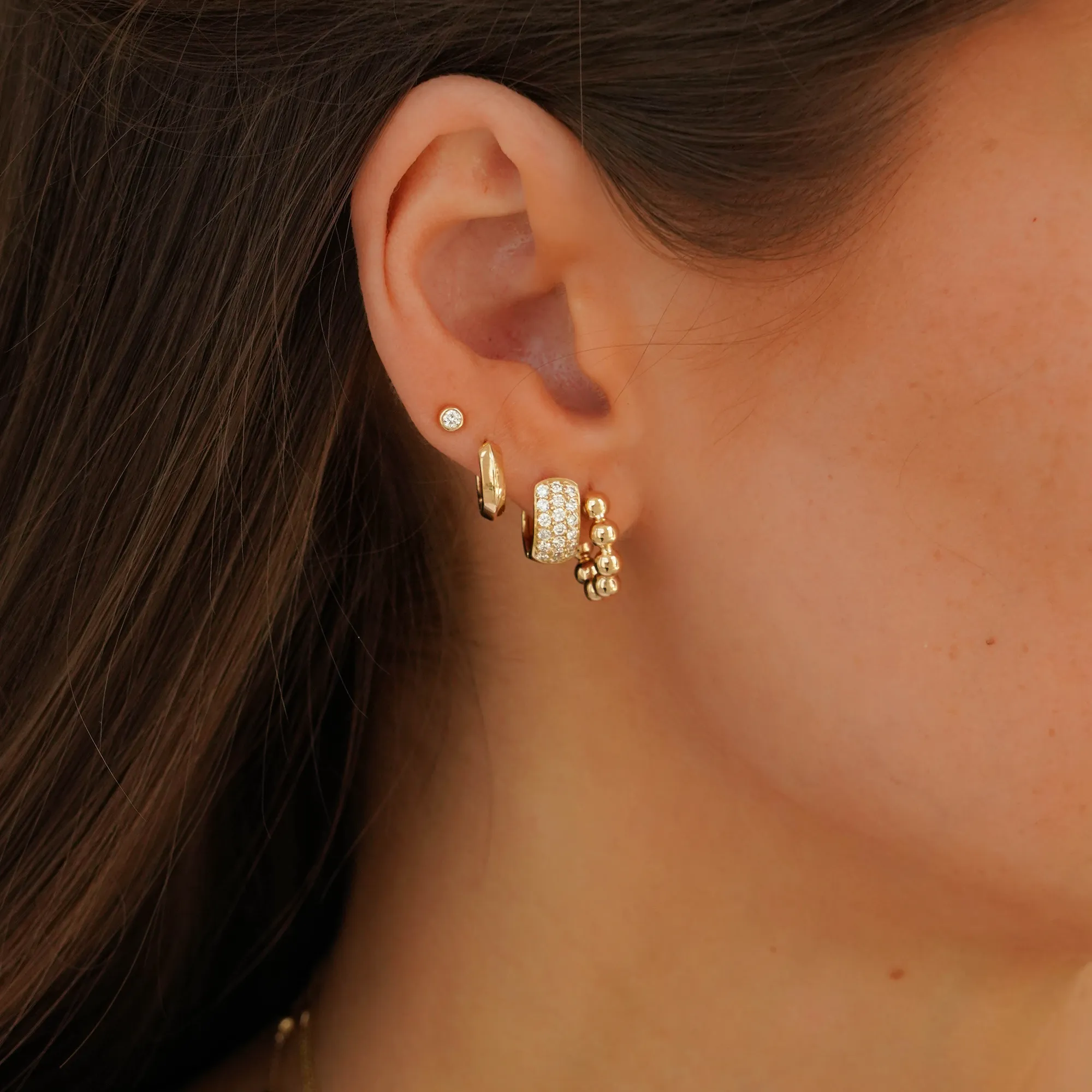 Lulu Jack Bezel Diamond Studs