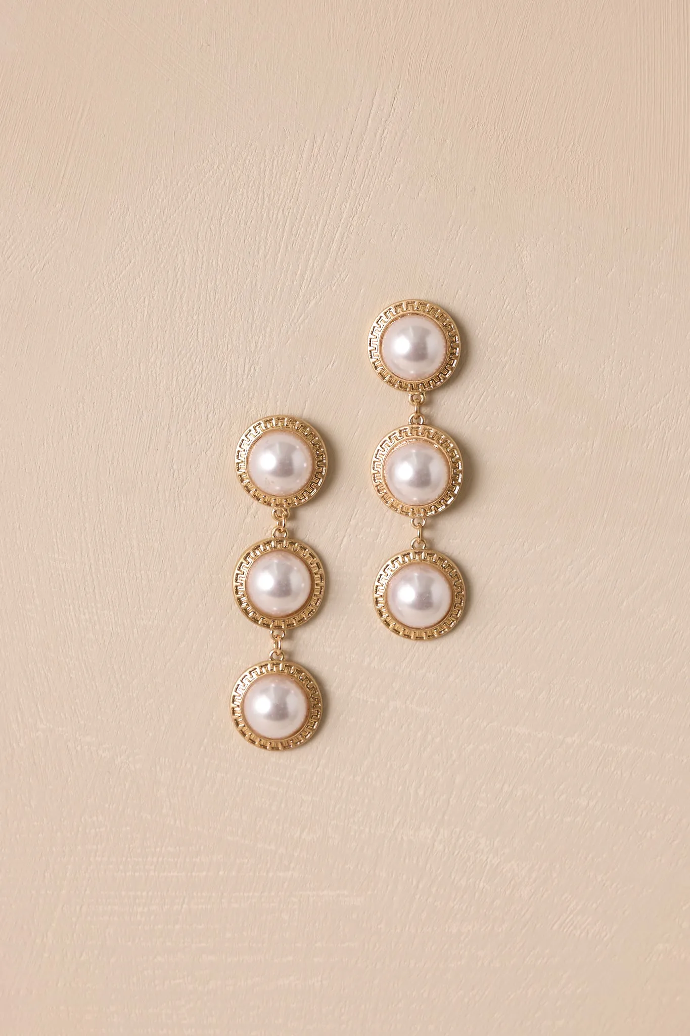 Lunar Glow Gold Pearl Drop Earrings
