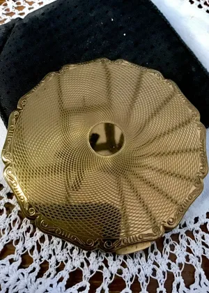 Machine Engraved Brass Vintage Stratton Powder Compact