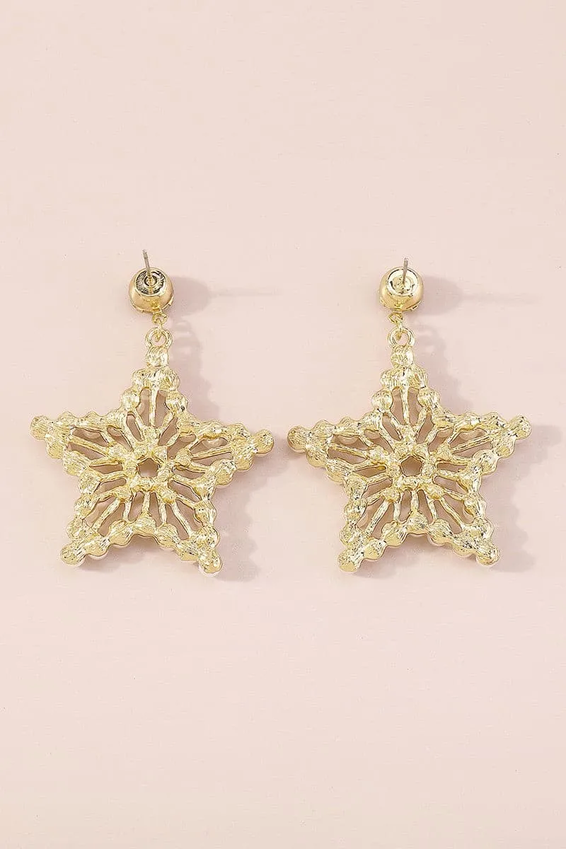 Make A Wish Pearl Star Dangle Earrings