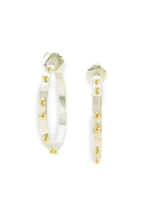 MARGARET ELLIS Lil Ball Hoop Earring - Silver Bronze