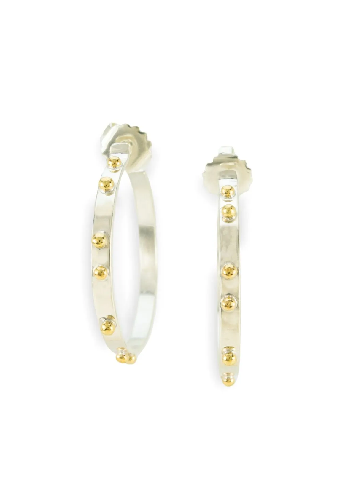 MARGARET ELLIS Lil Ball Hoop Earring - Silver Bronze