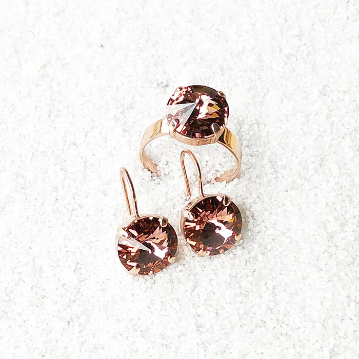 Mars Rover Blush Crystal Drop Earrings