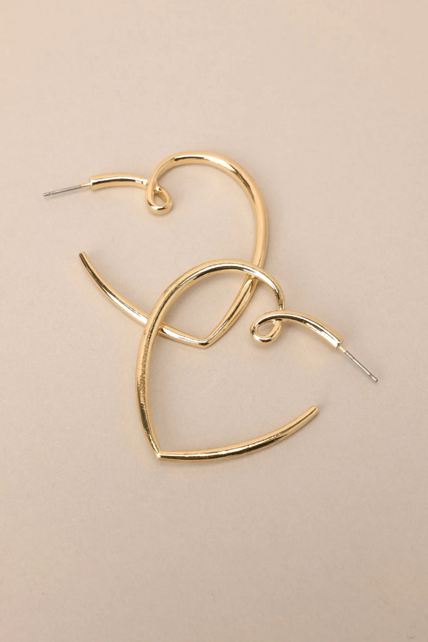Me And You Gold Heart Hoop Earrings