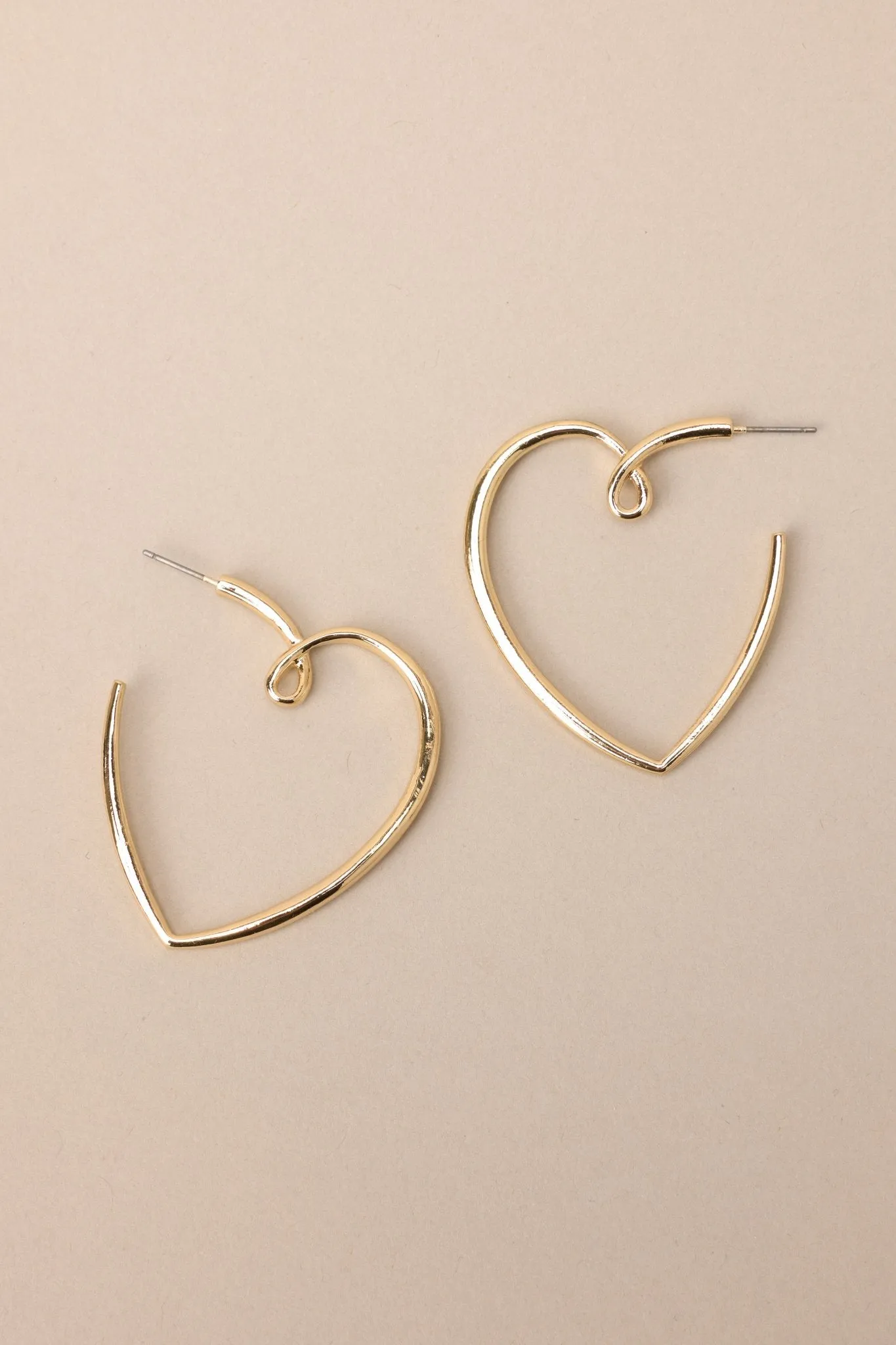 Me And You Gold Heart Hoop Earrings