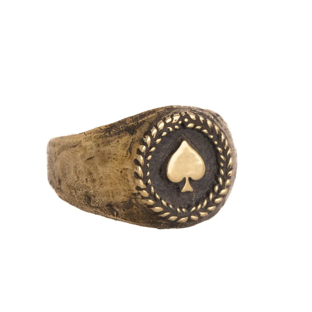 MEDIUM ACE OF SPADES RING | BRASS