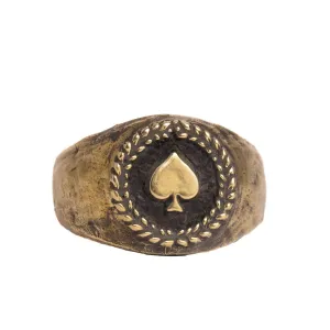 MEDIUM ACE OF SPADES RING | BRASS
