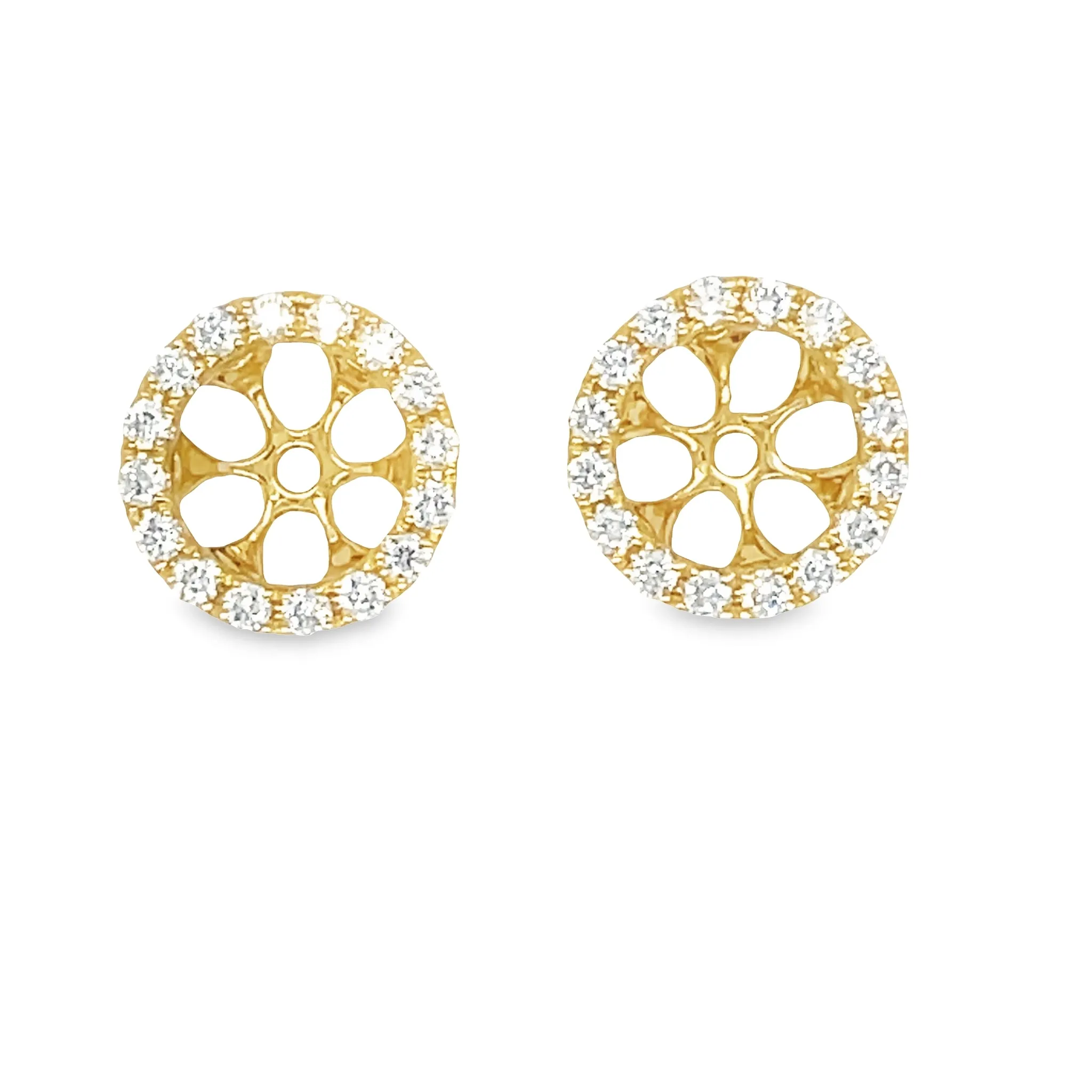 Medium Removable Round Diamond Jacket Earrings 0.39 cts