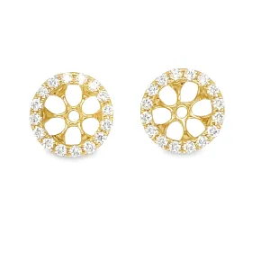Medium Removable Round Diamond Jacket Earrings 0.39 cts