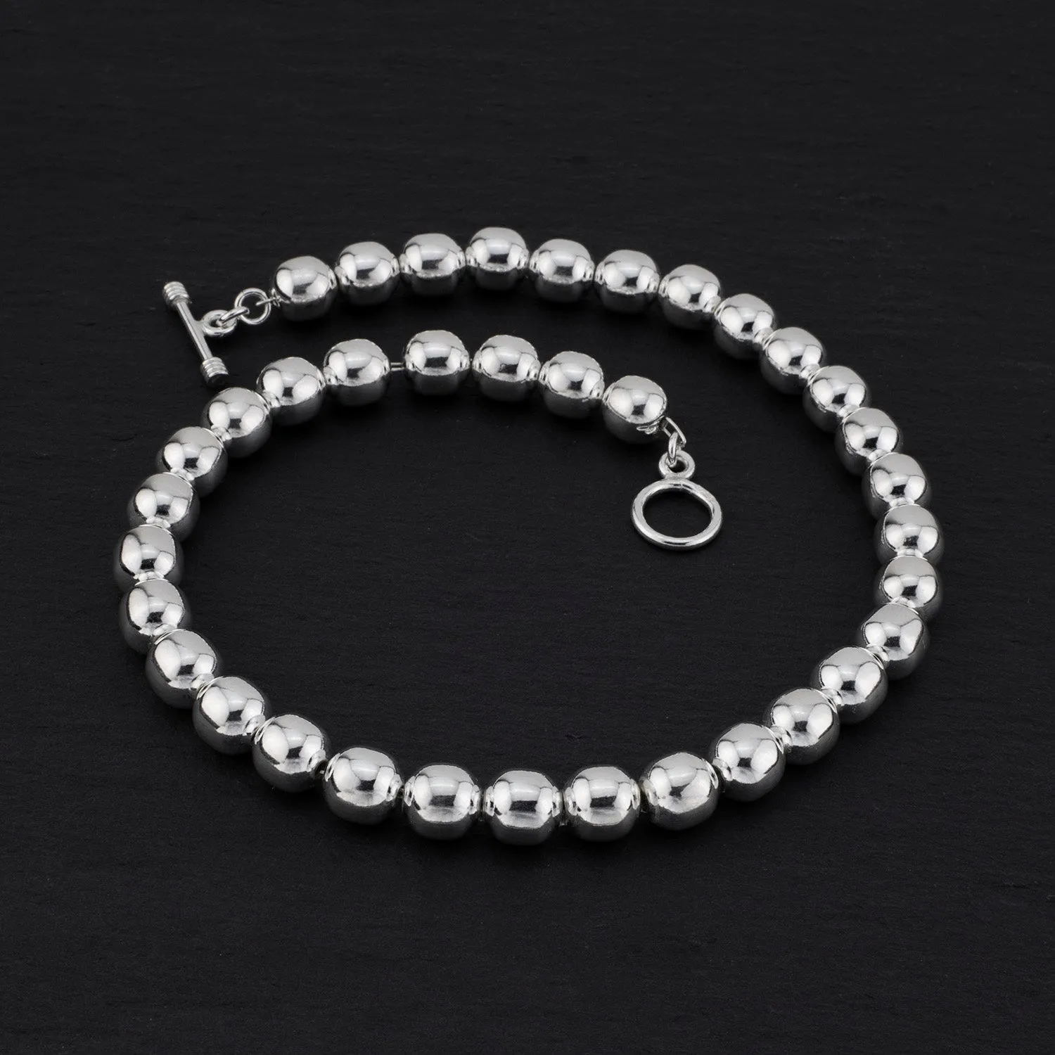 Mexican Sterling Silver 10mm Ball Necklace