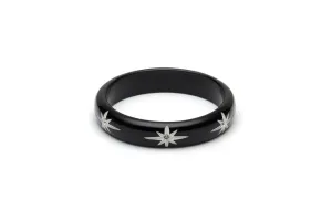 Midi Black Starburst Bangle