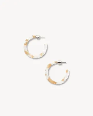 Mini Hoops in Taupe Shell