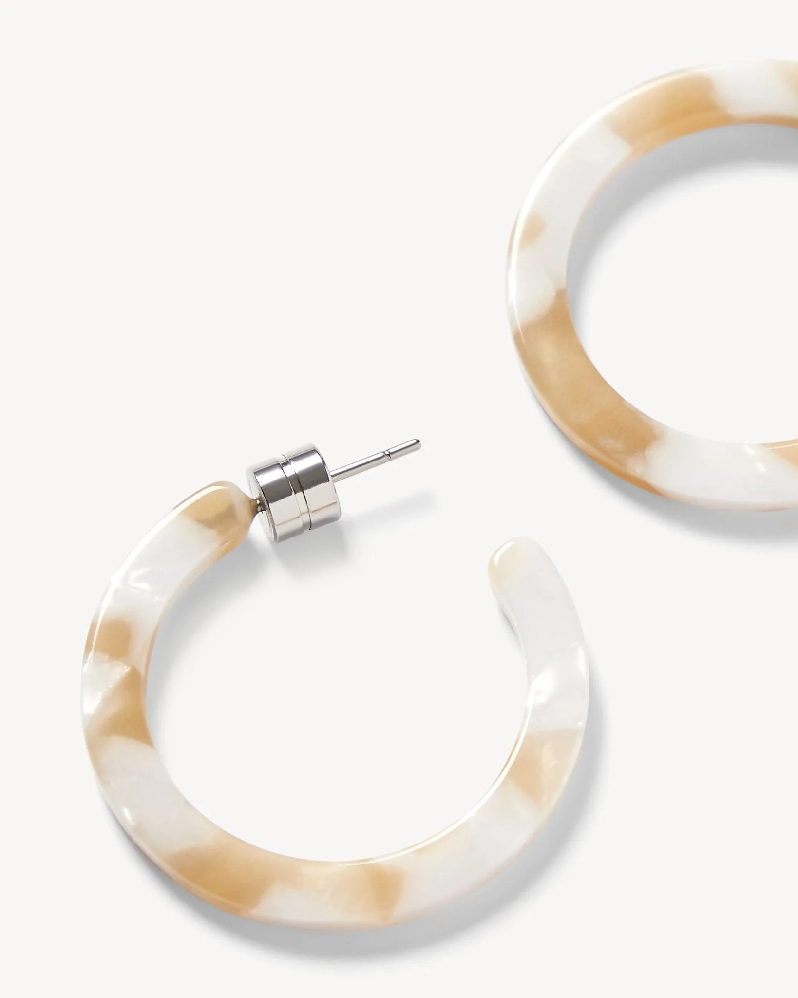 Mini Hoops in Taupe Shell
