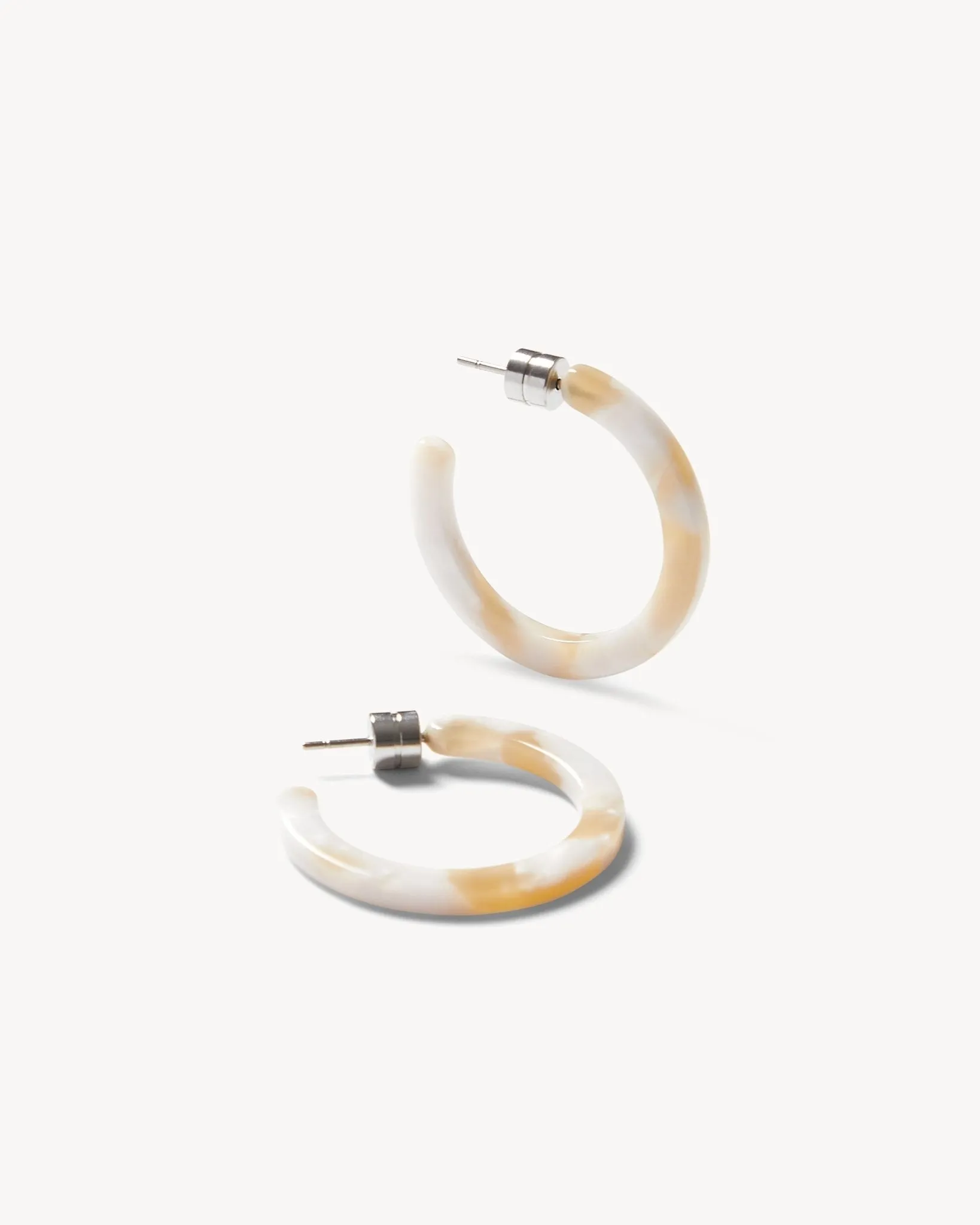 Mini Hoops in Taupe Shell