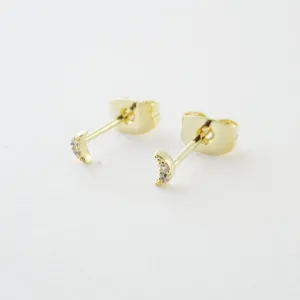 Mini Moon Crystal Stud Earrings