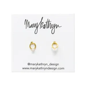 Mini Pearl Circle Studs