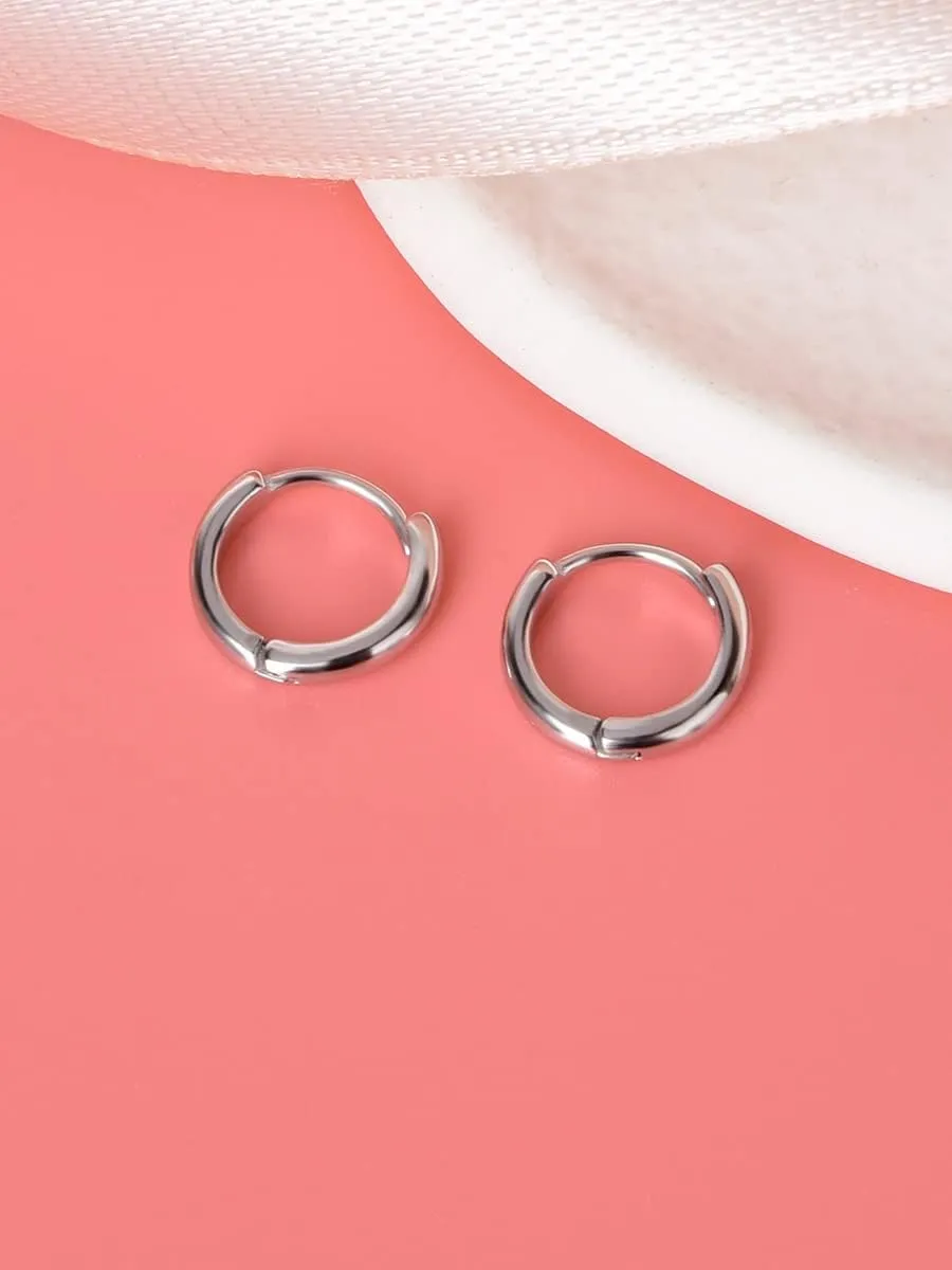 Mini Tiny Huggie Hoop Earrings Top Upper Ear Cartilage Forward Helix Cuff Plain Simple 925 Sterling Silver Gold 9mm 8mm 7mm 6mm 5mm Hoop Earrings