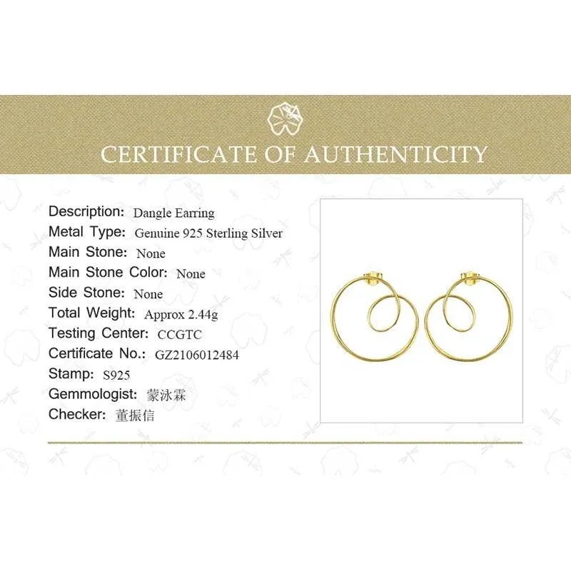 Minimalism Gold Round Spiral Twisted Stud Earrings