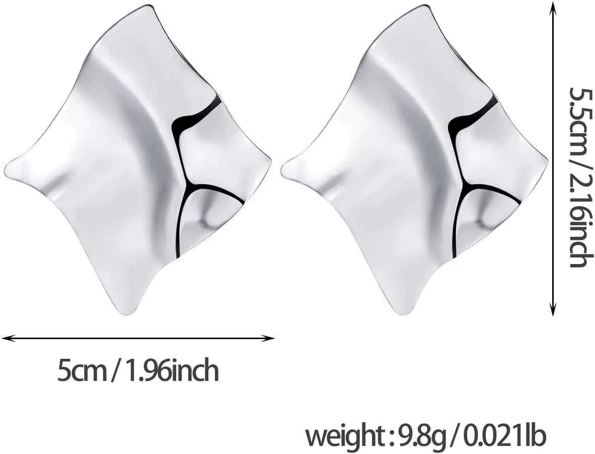 Minimalism Irregular Statement Geometric Rectangle Square Stud Earrings for Women Jewelry