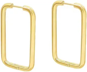 Minimalist Hoop Earrings Gold Geometric Earrings Rectangle Dangle Earrings for Women Costume Jewelry