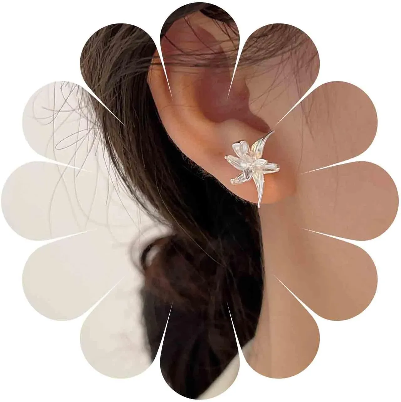 Minimalist Metal Flower Stud Earrings Flower Plant Earrings Matter Gold Floral Earrings Flower Shape Earrings Minimalist Gold Stud Earrings Jewelry for Women