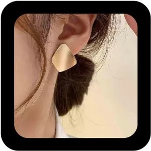 Minimalist Metal Geometric Square Stud Statement Earrings Jewelry for Women