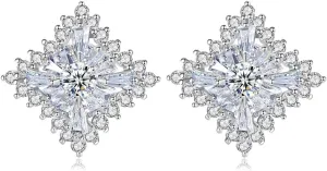 Minimalist Round Cut D-color VVS1 Moissanite Earrings, 14K Gold Floral Stud Earrings for Women, Ideal for Valentine's Day and Anniversaries