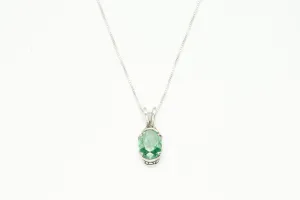 Mint Emerald Pendant, Created Mint Emerald Pendant, Green Solitaire Necklace