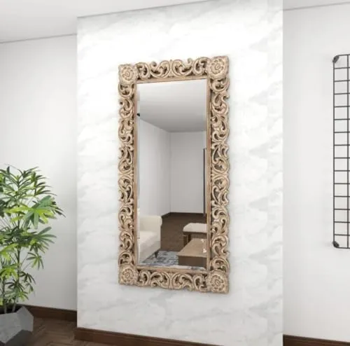 Modern Art & Craft's® Wooden Wall Mirror Frame | Wall Mounted | for Bedroom Home Decor| Living Room | Wall Hangingm | (36"x72" Inch)(Brown)(Only Frame without Mirror)