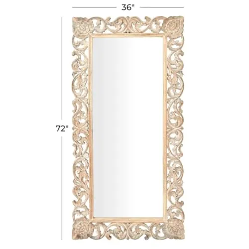 Modern Art & Craft's® Wooden Wall Mirror Frame | Wall Mounted | for Bedroom Home Decor| Living Room | Wall Hangingm | (36"x72" Inch)(Brown)(Only Frame without Mirror)