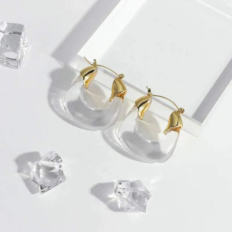 Modern Fashion Transparent Acrylic Geometric Statement Earrings