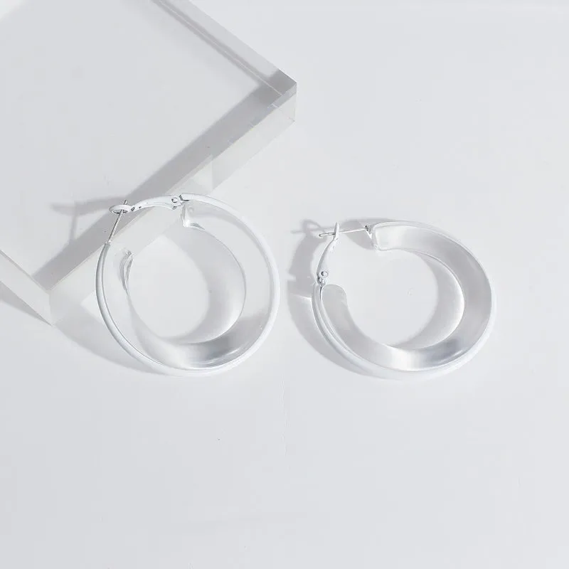 Modern Fashion Transparent Acrylic Geometric Statement Earrings