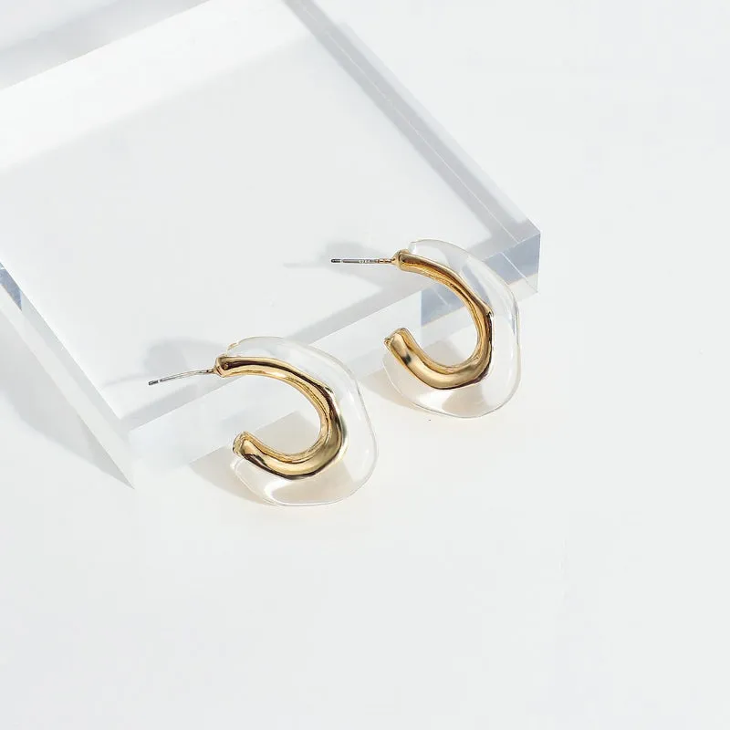 Modern Fashion Transparent Acrylic Geometric Statement Earrings