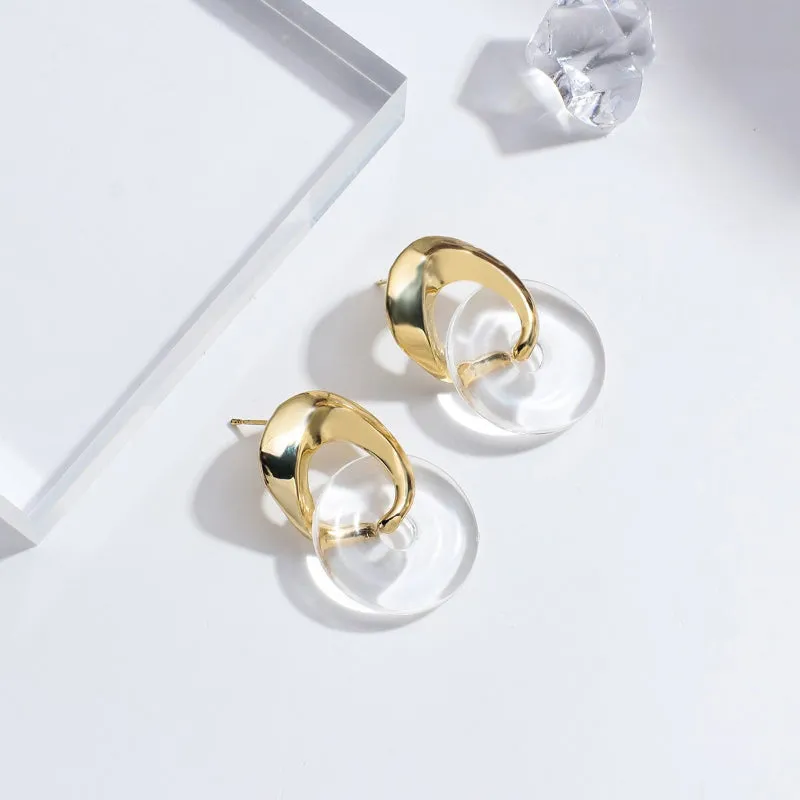 Modern Fashion Transparent Acrylic Geometric Statement Earrings