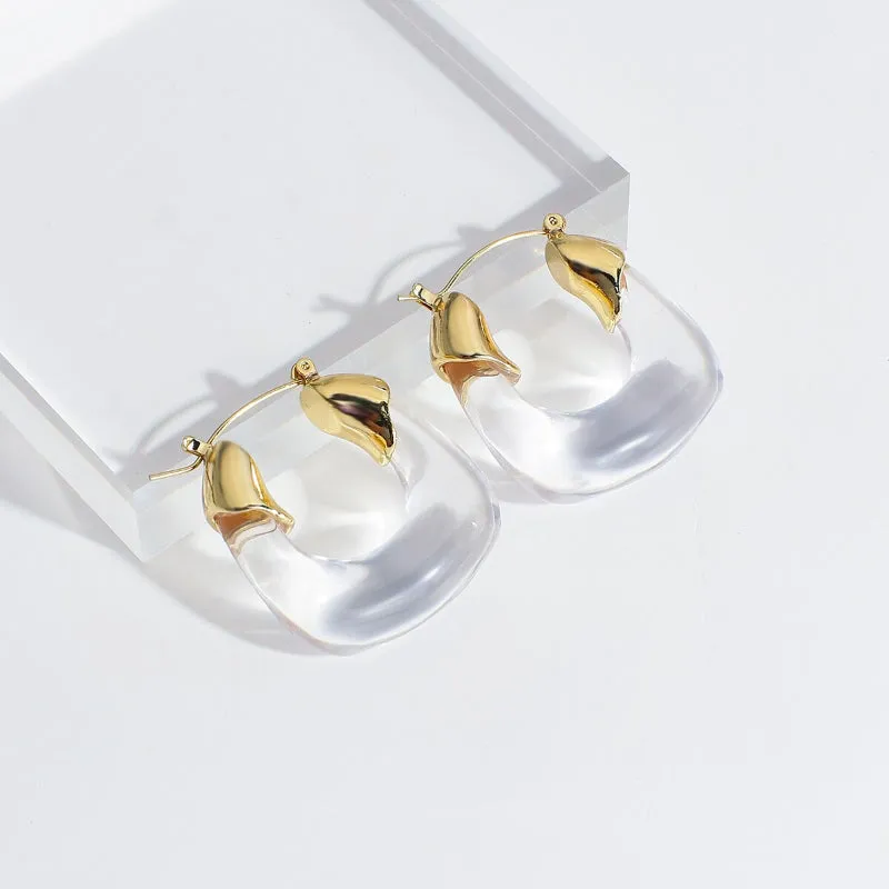 Modern Fashion Transparent Acrylic Geometric Statement Earrings