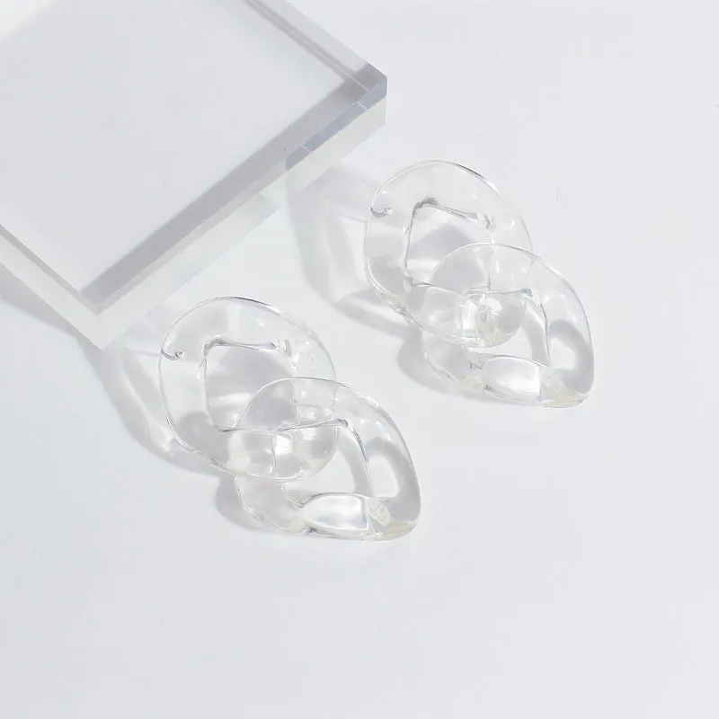 Modern Fashion Transparent Acrylic Geometric Statement Earrings