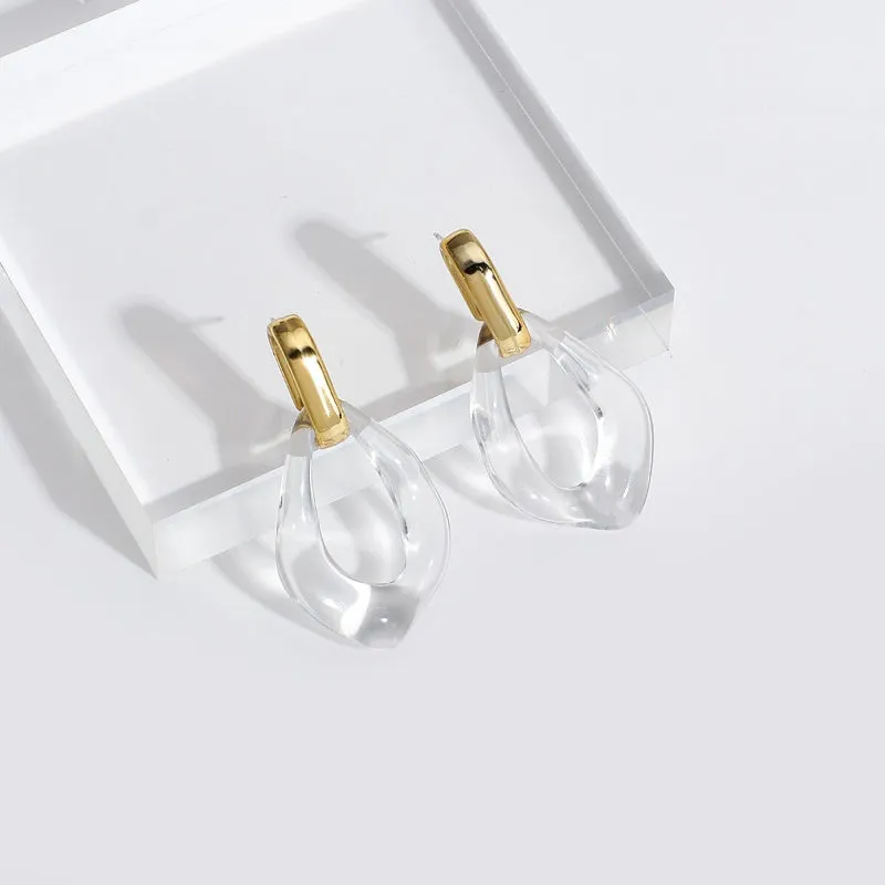 Modern Fashion Transparent Acrylic Geometric Statement Earrings