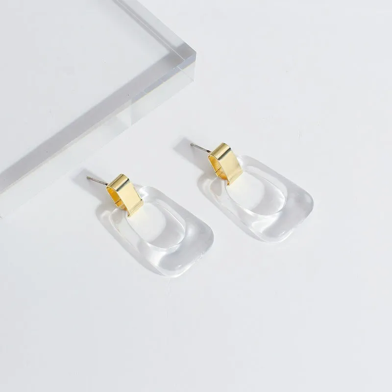 Modern Fashion Transparent Acrylic Geometric Statement Earrings