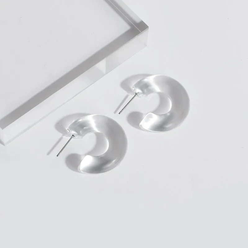 Modern Fashion Transparent Acrylic Geometric Statement Earrings