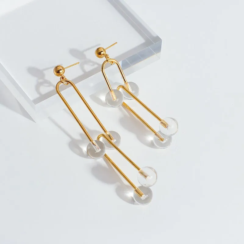 Modern Fashion Transparent Acrylic Geometric Statement Earrings