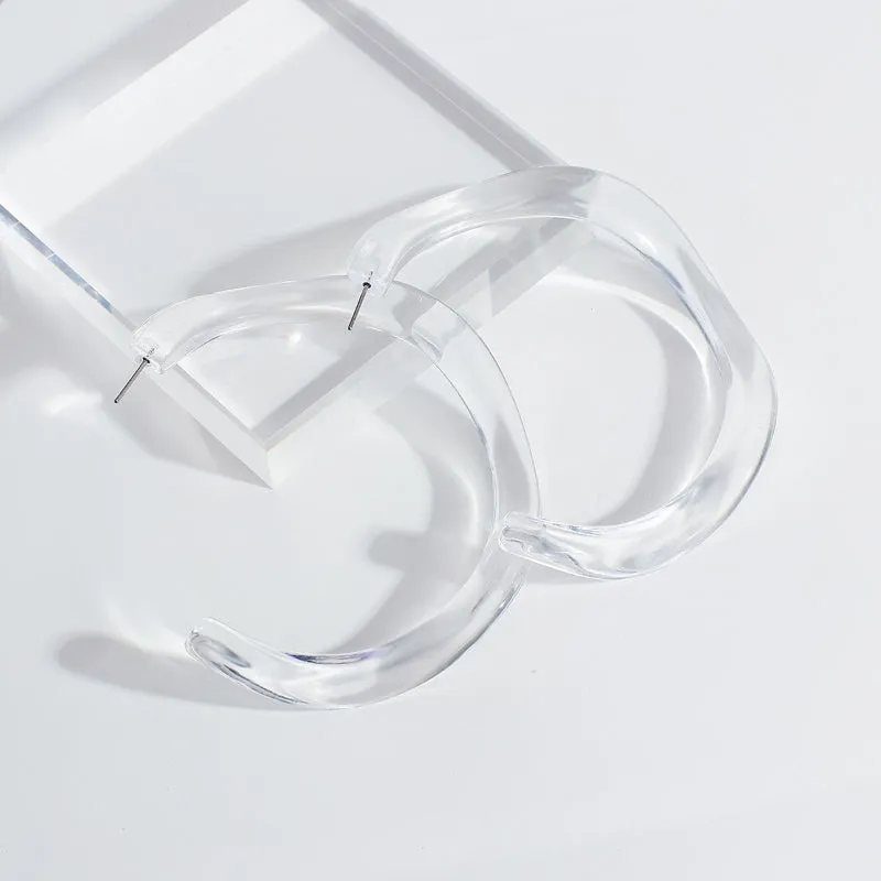 Modern Fashion Transparent Acrylic Geometric Statement Earrings