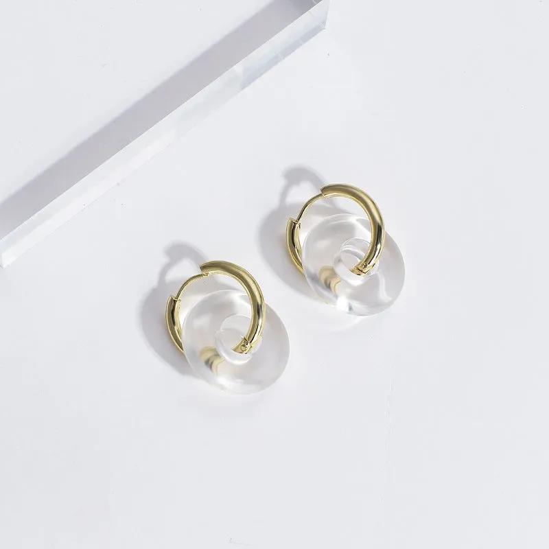 Modern Fashion Transparent Acrylic Geometric Statement Earrings