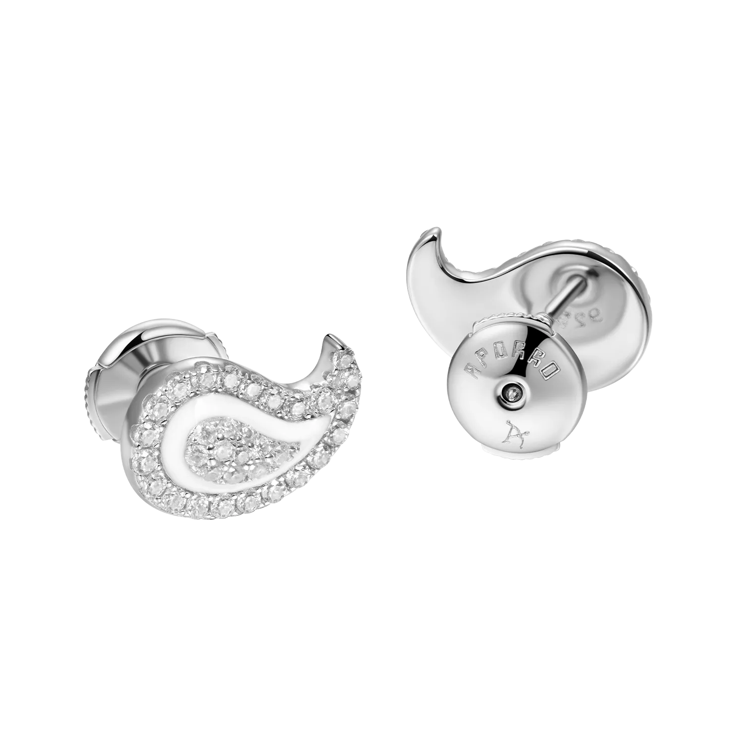 Moissanite Paisley Stud Earrings