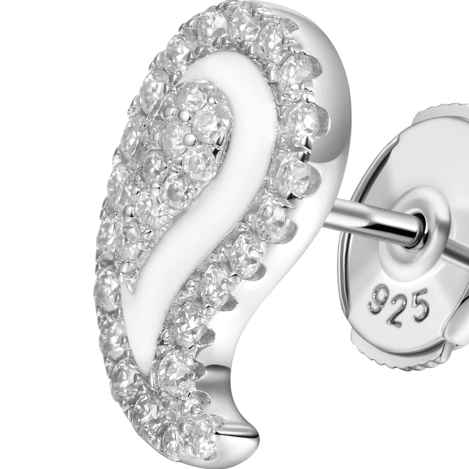 Moissanite Paisley Stud Earrings